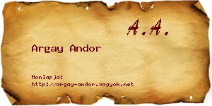 Argay Andor névjegykártya