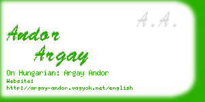 andor argay business card